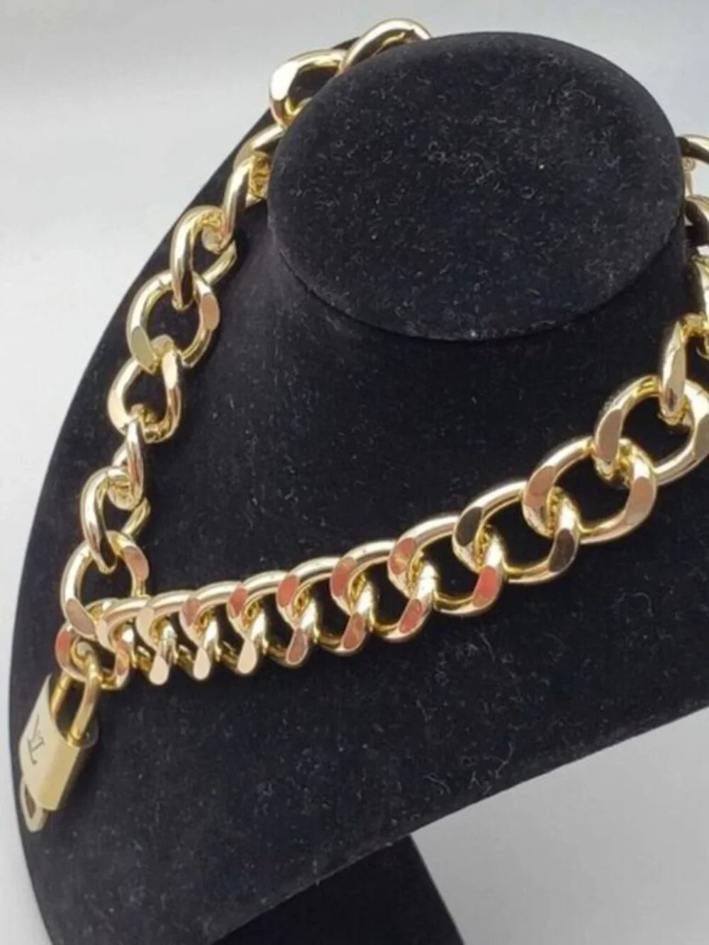 Gold-Plated Necklace with Authentic Louis Vuitton Padlock